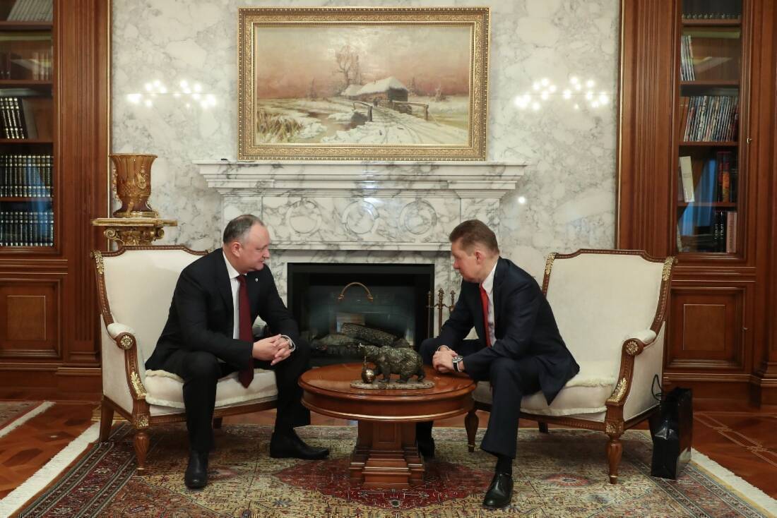 Președintele Republicii Moldova, Igor Dodon, s-a întâlnit cu șeful Gazprom la Moscova