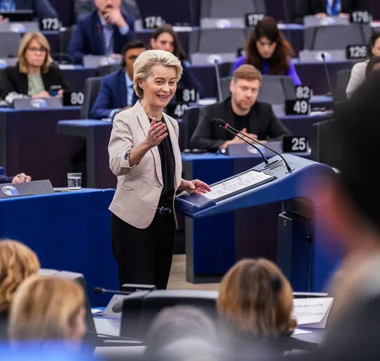 EP Plenary session, Ursula von der Leyen - Presentation by the Commission President elect of the College of Commissioners and its programme © European Union 2024 - Source : EP