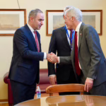 Întâlnire între ministrul finanțelor, Alexandru Nazare, și secretarul Departamentului Energiei al Statelor Unite, Chris Wright, în cadrul P-TEC - sursa foto: Alexandru Nazare (Facebook)